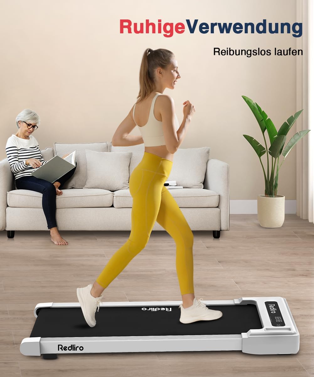 Redliro Walking Pad, Thuisloopband met Afstandsbediening en LED-Display, Compacte en Stille Loopband voor Thuis/Kantoor 1-6km/u