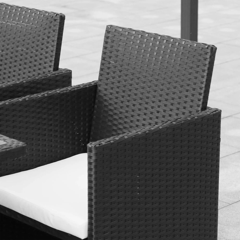 Outsunny Tuingroep van polyrotan, 9-delig, ruimtebesparend, weerbestendig