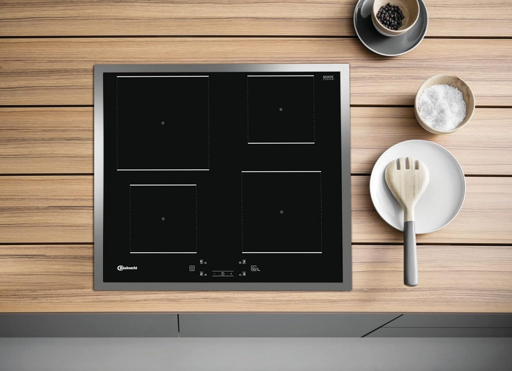 Bauknecht BAKO 566 IND Oven-Kookplaat combinatie/Inductiekookplaat (60 cm)/Hete lucht/Gentle Steam/Maxi Cooking/My Menue/Kookzones met Booster-functie/Ovenuittrek op 2 niveaus, RVS