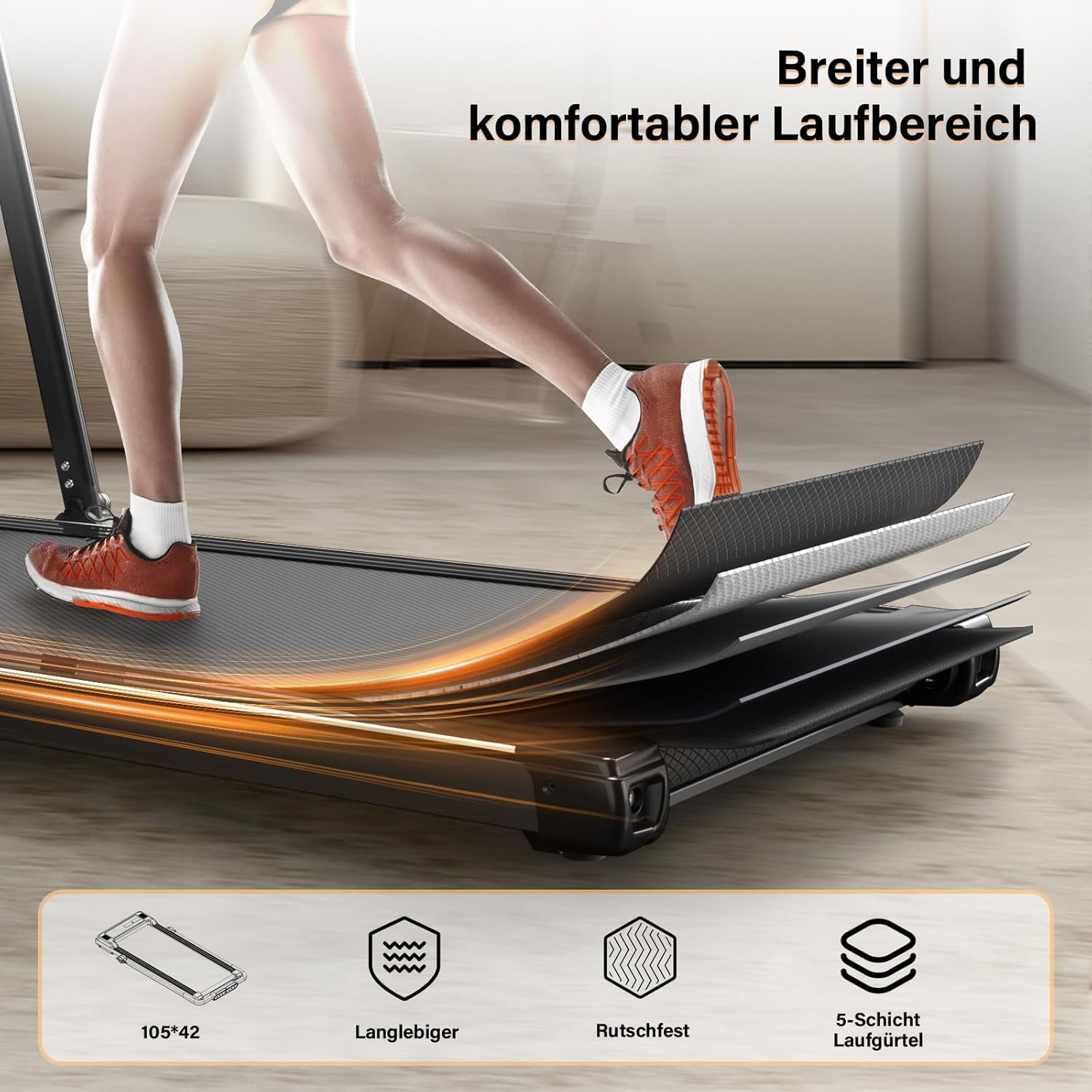 Loopband voor thuis-AIRHOT, 2,5 pk Walking Pad, loopband onder bureau met afstandsbediening en LED-display, maximale snelheid van 6 km/u OF 12 km/u. Compacte loopband voor thuis of op kantoor