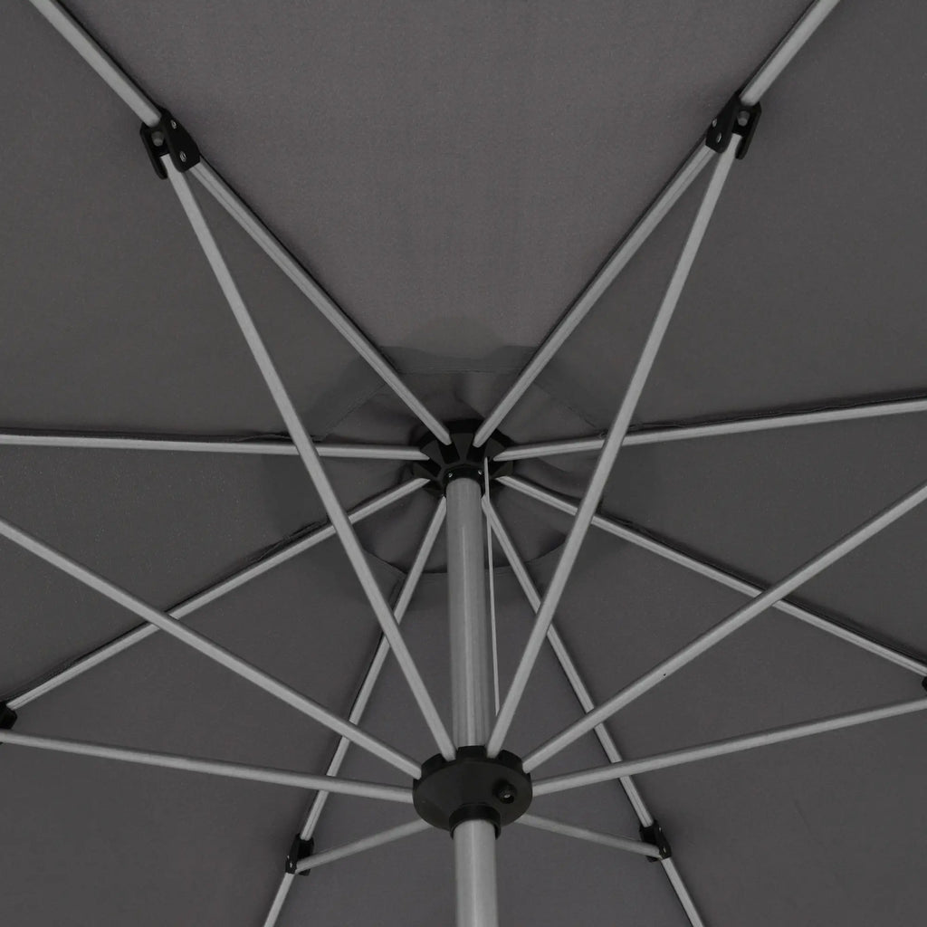 Outsunny Parasol 2,7 m Donkergrijs met Zwengel & UV-bescherming