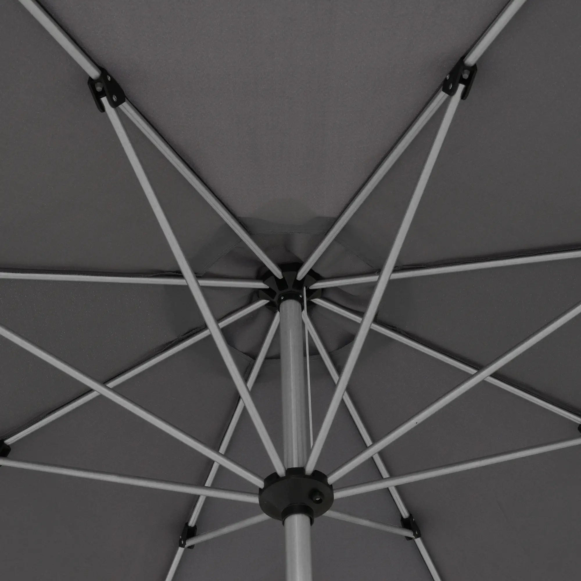 Outsunny Parasol 2,7 m Donkergrijs met Zwengel & UV-bescherming