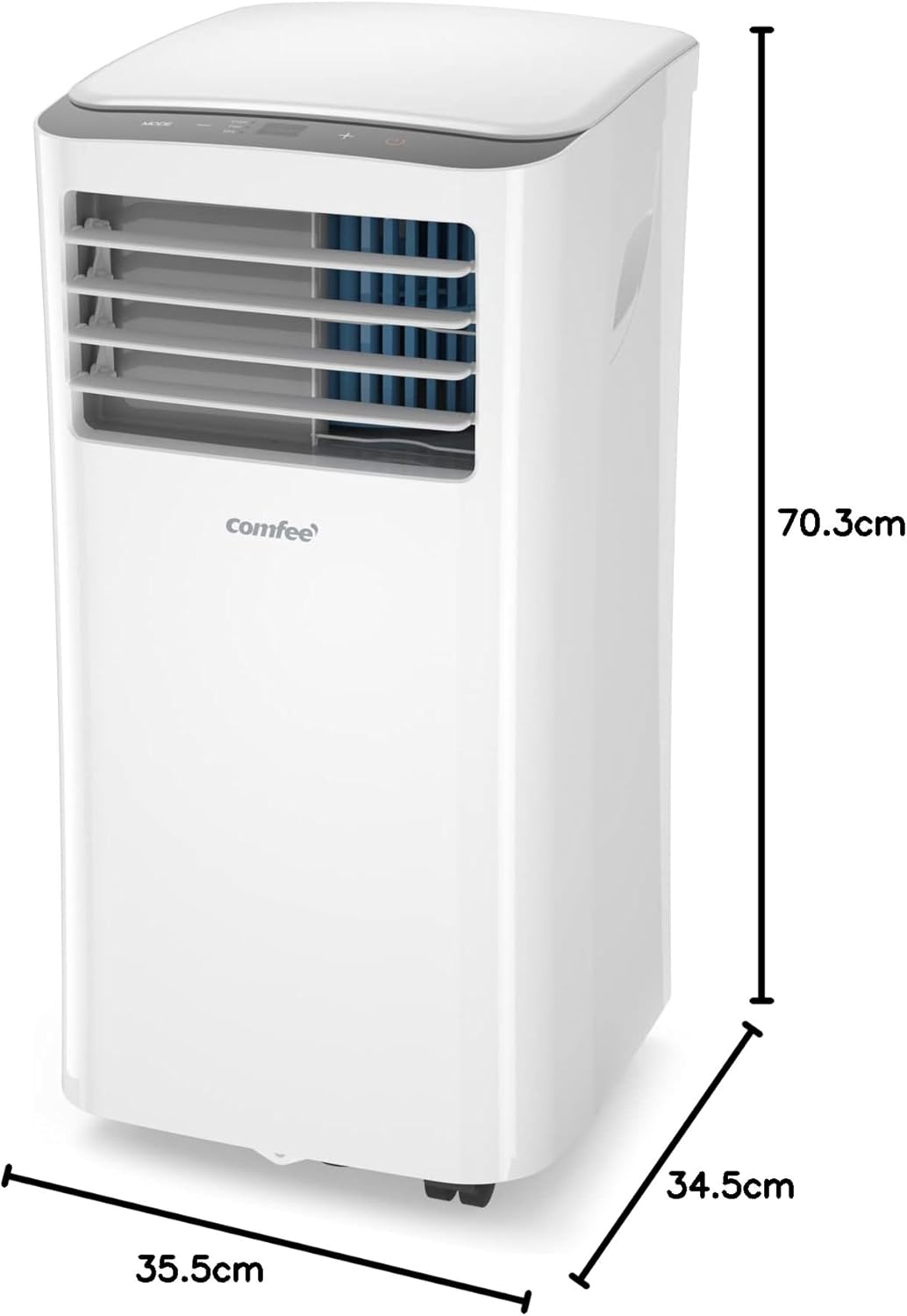 Comfee Mobiele Airco MPPH-09CRN7, 9000 BTU 2,6kW, Koelen&Ventileren&Ontvochtigen, Ruimtegrootte tot 88m³(33㎡), Mobiele Airconditioner met Afvoerslang