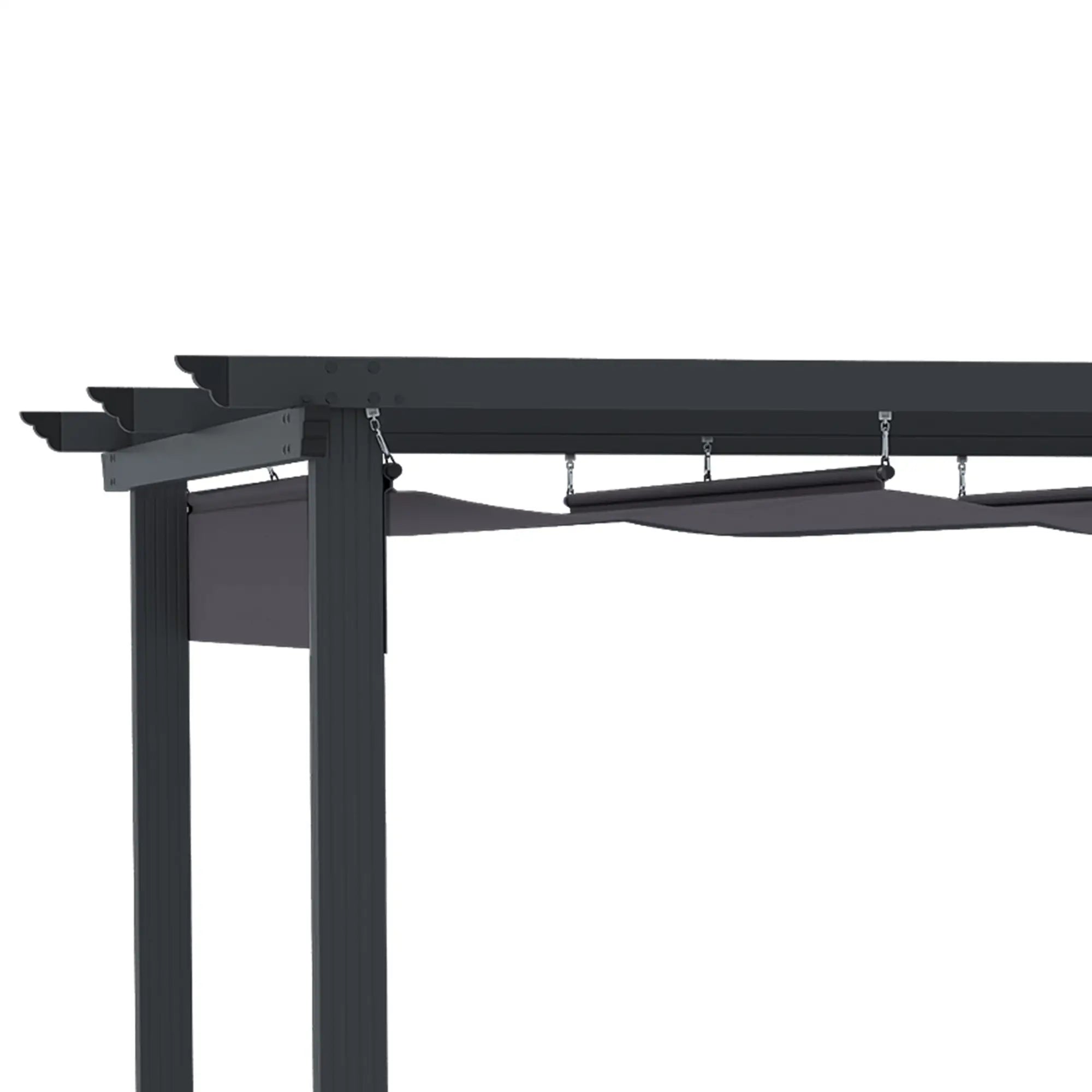 Outsunny Pergola 2,95x2,95 m met schuifdak grijs