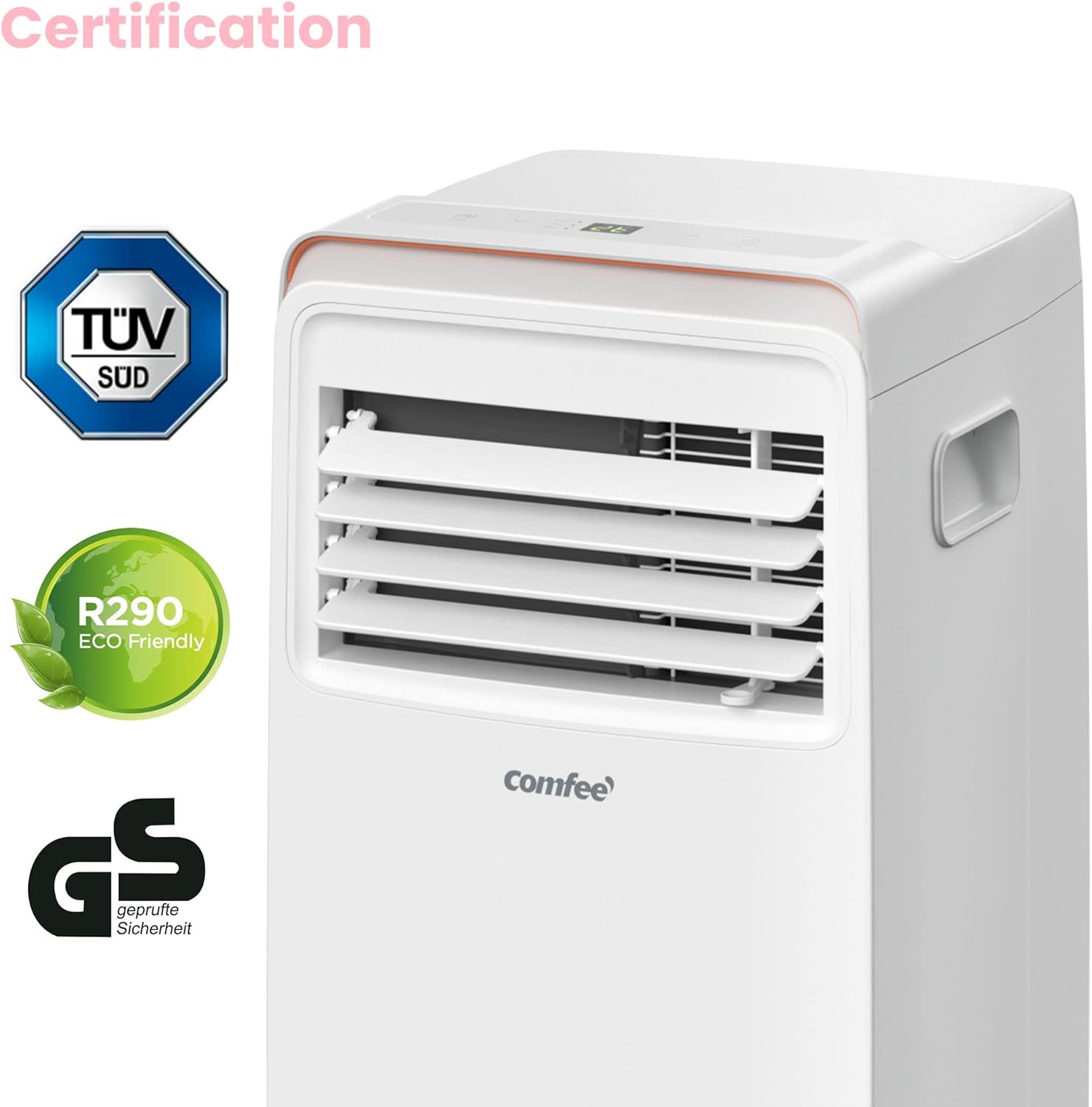 Comfee Mobiele Airconditioner MPD1-12CRN7, 12000 BTU 3,5 kW, Koelen&Ventileren&Ontvochtigen, Kamergrootte tot 117m³ (43㎡), Mobiele Airconditioner met Afvoerslang
