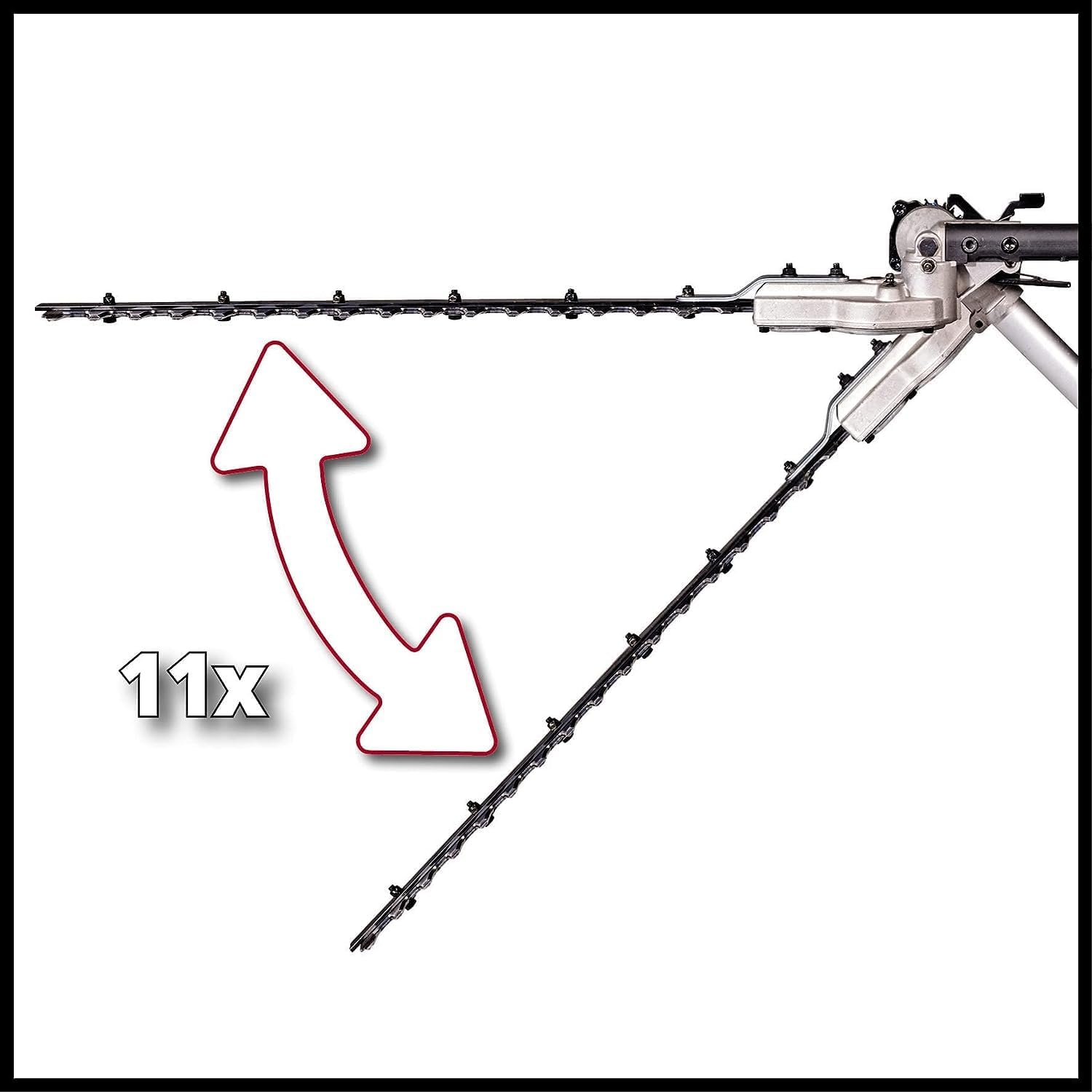 Einhell elektrische stokheggenschaar/-zaag GC-HC 90/2046 T (900 W, 41,2 cm snijlengte heggenschaar, 18 cm snijlengte kettingzaag, tot 2,60 m steel)