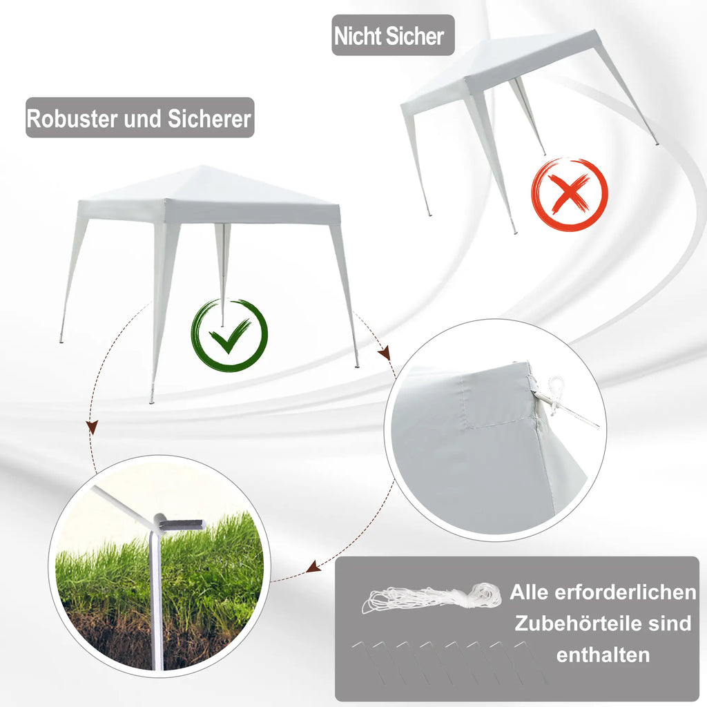 Outsunny Opvouwbare Partytent UV-bescherming wit