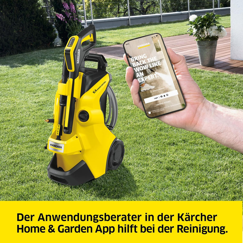 Kärcher hogedrukreiniger K 4 Power Control Flex Home, druk: max. 130 bar, wateropbrengst: 420 l/u, oppervlakteprestatie: 30 m²/u, waterfilter, gewicht: 11,5 kg, hogedrukpistool, vuilfrees, spuitlans, Home Kit