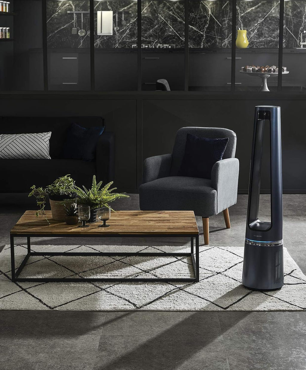 Rowenta QU5062 Eclipse 3-in-1 luchtreiniger | Heteluchtkachel | Ventilator | filtert 99,9% van de deeltjes | voor ruimtes tot 30 m2 | snelle verwarming tot 35°C | automatische dag- en nachtmodus | Zwart/Grijs