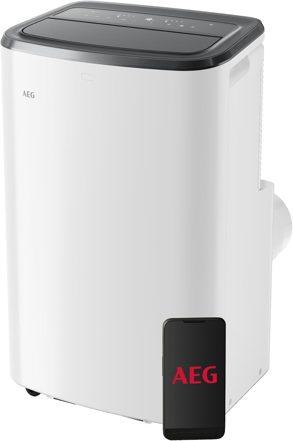 AEG Chillflex Pro AXP26U338CW mobiele airconditioner / LED-display / touchknoppen / afstandsbediening / 30-40 m² / koelfunctie / ventilator / ontvochtigingsfunctie / automatisch / wit/zilver/zwart