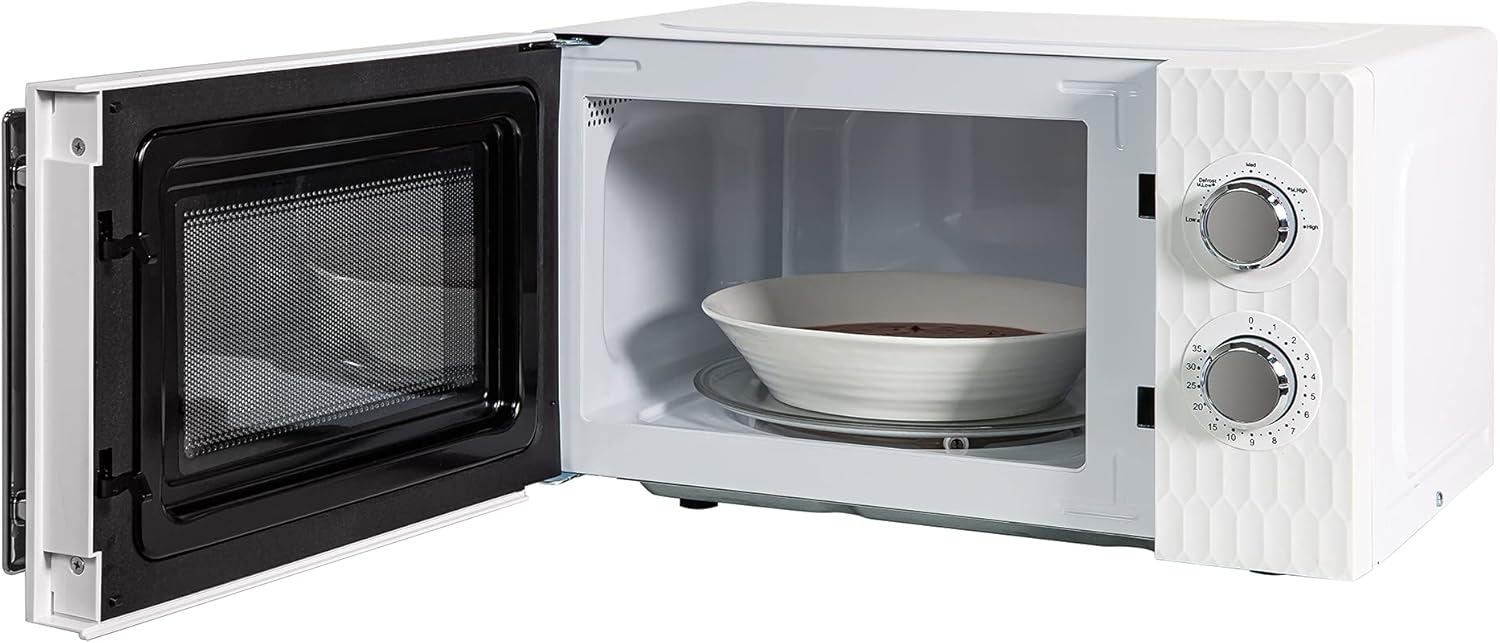 Russell Hobbs Honeycomb RHMM715G 17 liter 700 W grijs solo handmatige magnetron met 5 standen, geïntegreerde timer en ontdooifunctie