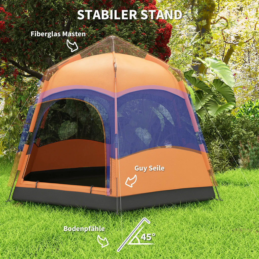 Outsunny Kampeertent Quick-Up 4-6 Personen dubbelwandig Outdoor