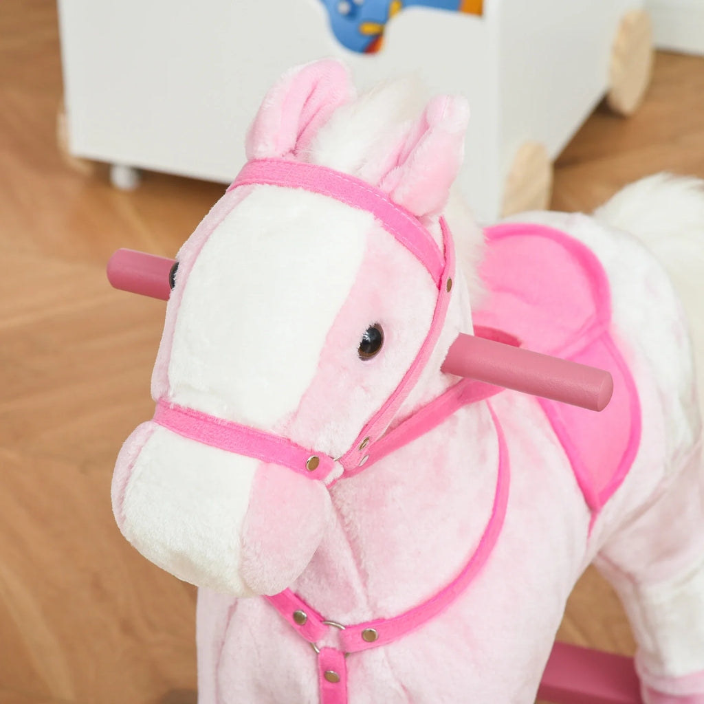 HOMCOM Schommelschaap met geluid roze