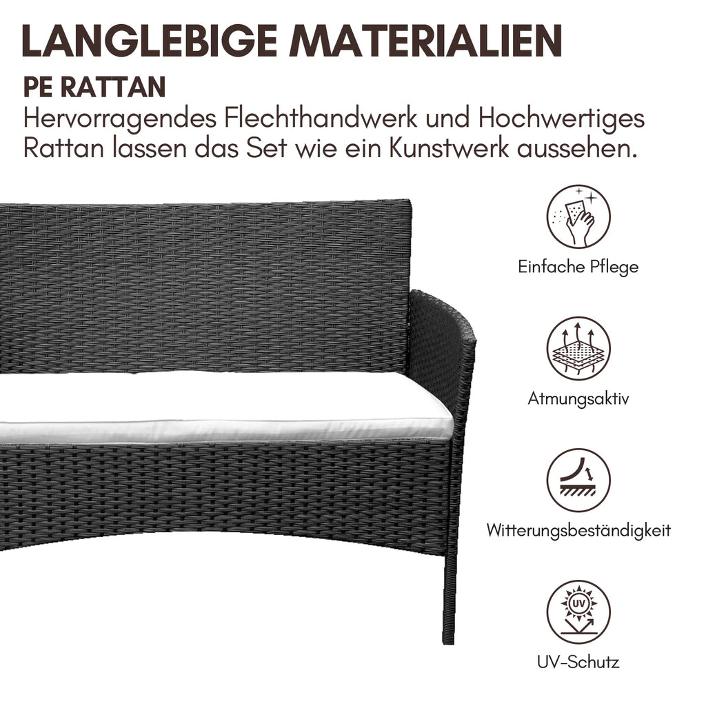Sonnewelt Polyrattan Loungeset Tuinmeubelset