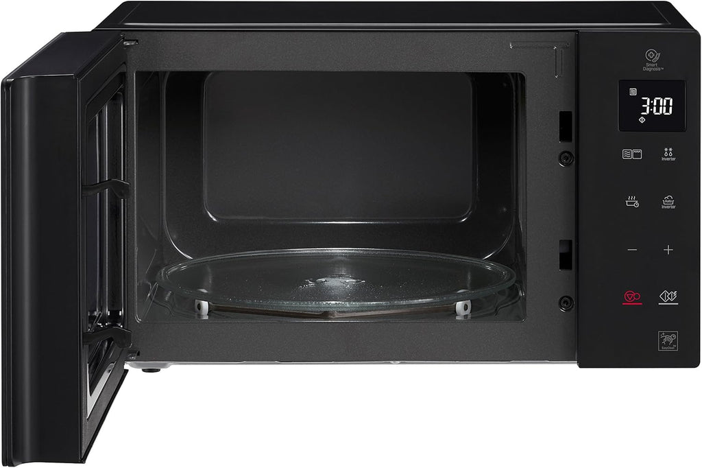 LG MH6535GIS Magnetron met invertertechnologie en kwartsgrill, 25 liter inhoud, 1000 W, automatische programma's, instelbare vermogensniveaus voor optimaal koken en EasyClean-functie, Zwart