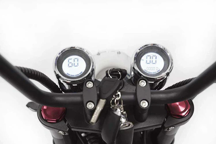 Mangosteen M1P elektrische chopper in matzwart – 2000W borstelloze motor, 60 km/u topsnelheid