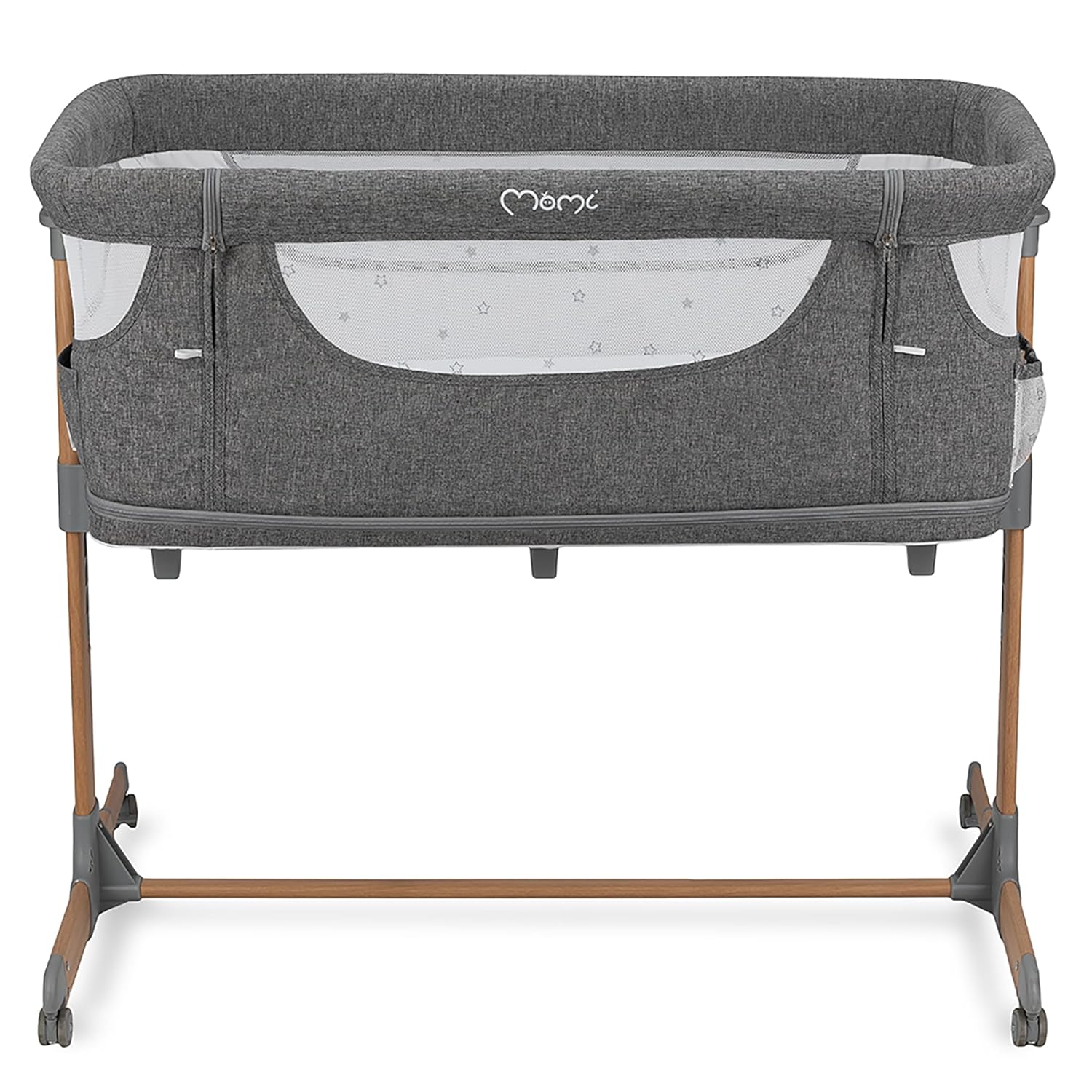 Momi SMART Bed 4-in-1 Bijzetbedden tot 15 kg, Bijzetbed voor baby's met matras, Hoogteverstelbaar