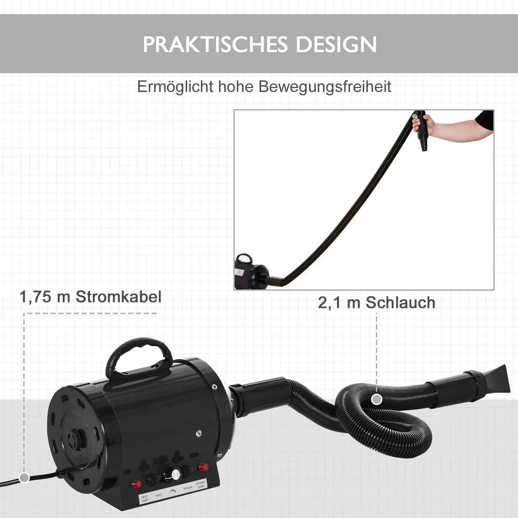 PawHut hondenfohn 2800W stil traploos instelbaar