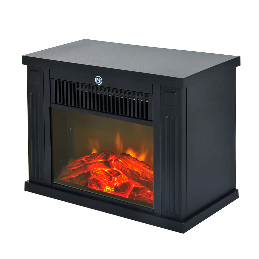 HOMCOM elektrische haard met vlameffect & 2 warmtestanden