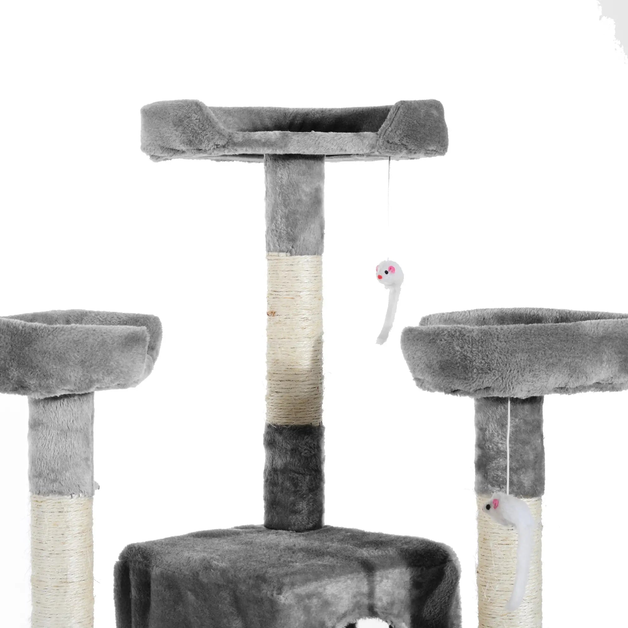 PawHut Krabpaal Kattenboom XXL met 2 huisjes & 3 ligplekken