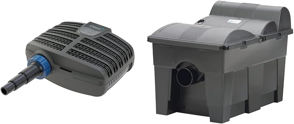 OASE 51096 Filter- en beeklooppomp AquaMax Eco Classic 5500, 5300 l/u pompcapaciteit, energiebesparende beeklooppomp, vijverpomp, filter, pomp, beekloop, donkergrijs