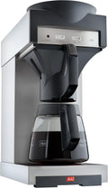 Melitta 20348 filterkoffiezetapparaat met glazen kan, 1,8 l, warmhoudplaat, 17M, roestvrij staal/zwart