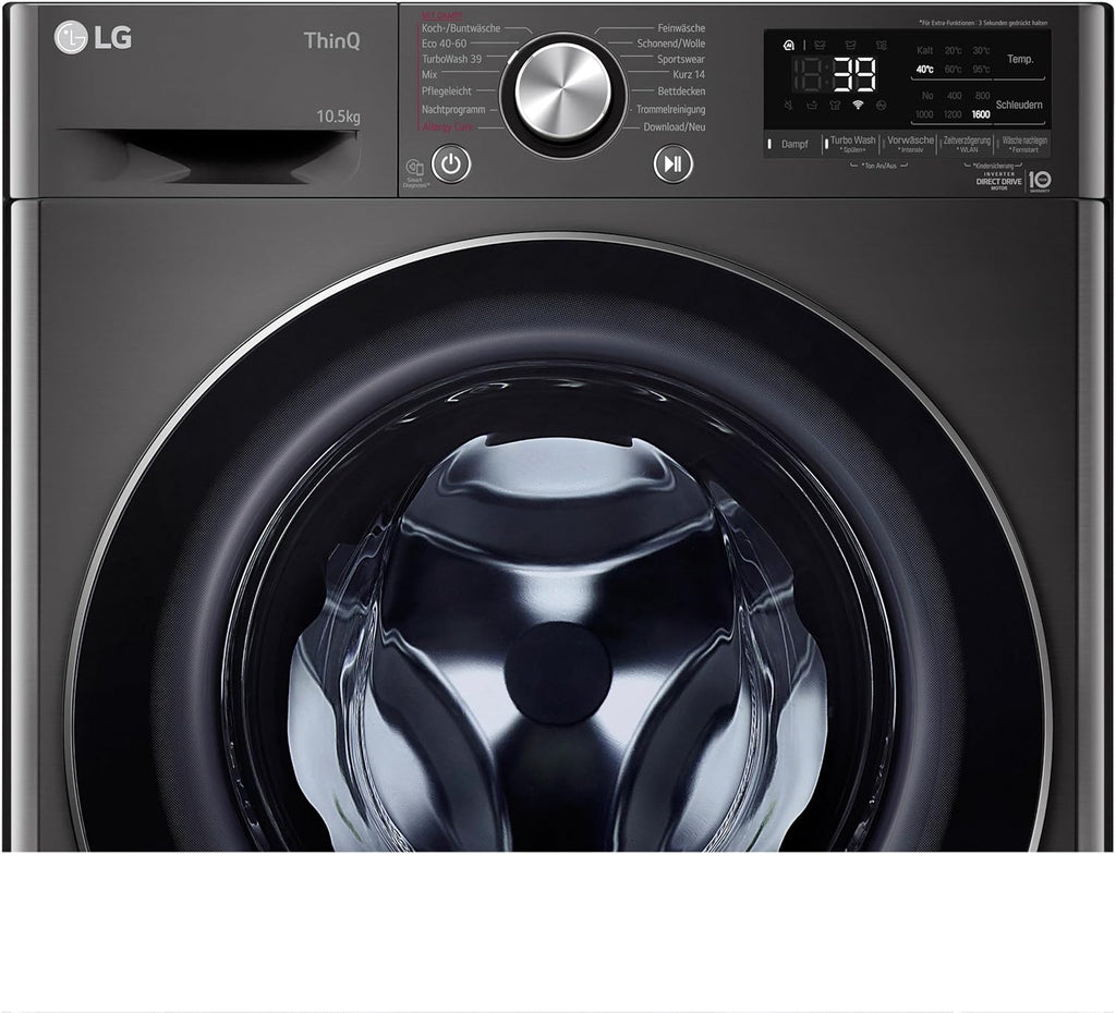 LG F4WV7080, Klasse A, Voorlader Wasmachine 8 kg, 1400 tpm, AI Direct Drive, Wi-Fi, Dieptereiniging met Stoom, Grote Capaciteit, TRIPLE A, Veiligheidsglas Buitendeur, 62 x 60 x 85 cm ꟷ Wit