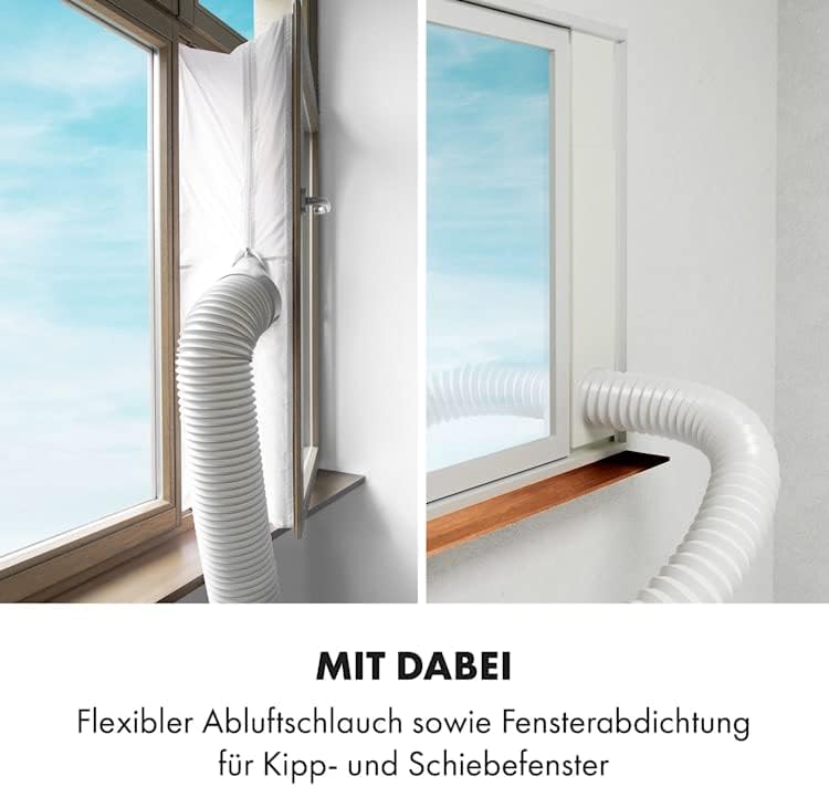 KLARSTEIN Grandbreeze Pro 14K – Mobiele airconditioner, luchtontvochtiger, ventilator, 3 snelheden, 14000 BTU/1,65 kW, ruimte: 42 tot 68 m², luchtstroom: 460 m³/u, CEE A – Wit airco