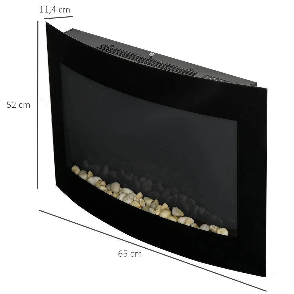 HOMCOM Elektrische haard LED-vlameffect 7 kleuren Oververhittingsbeveiliging RVS