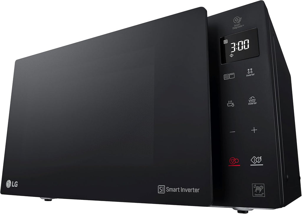 LG MH6535GIS Magnetron met invertertechnologie en kwartsgrill, 25 liter inhoud, 1000 W, automatische programma's, instelbare vermogensniveaus voor optimaal koken en EasyClean-functie, Zwart