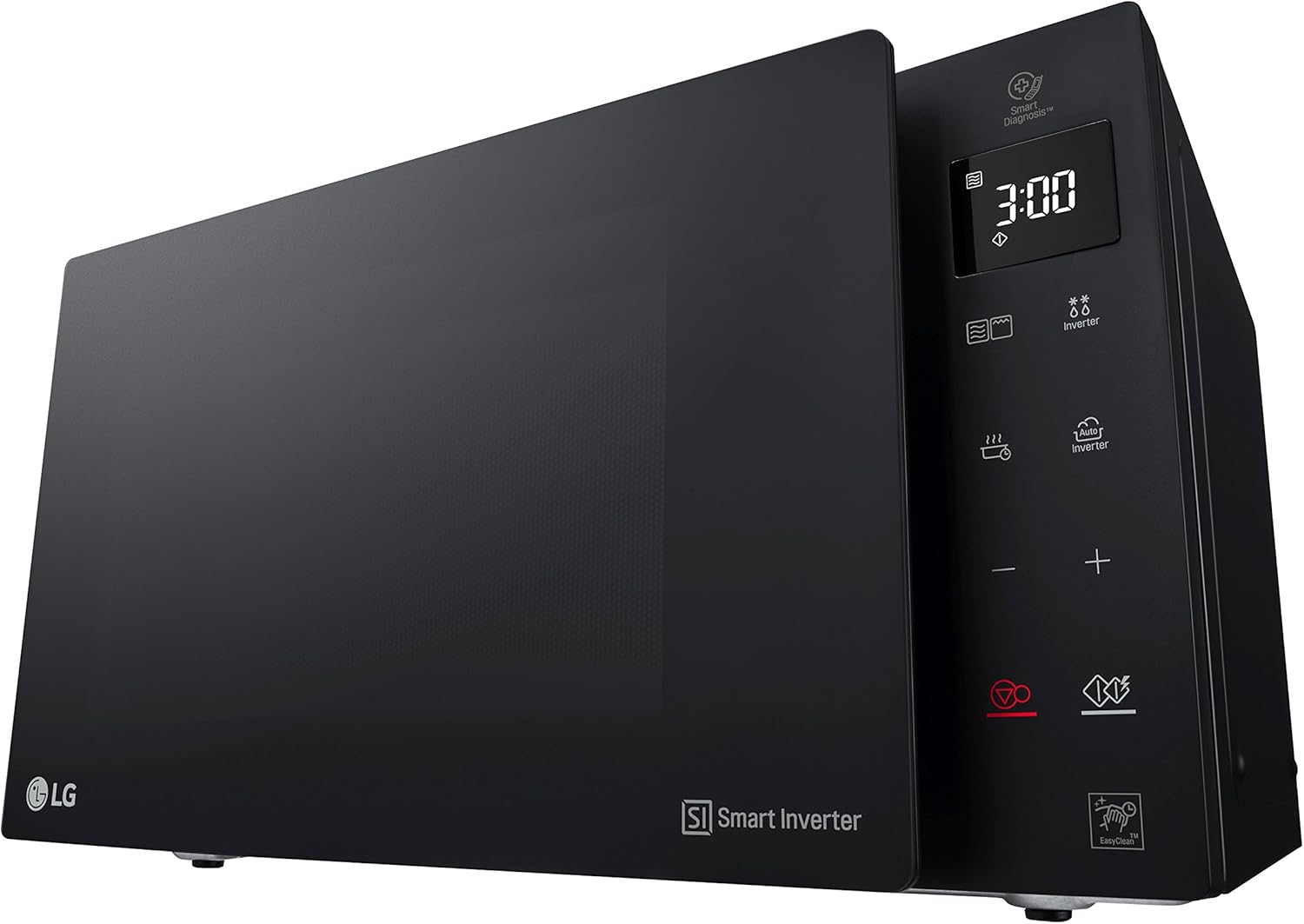 LG MH6535GIS Magnetron met invertertechnologie en kwartsgrill, 25 liter inhoud, 1000 W, automatische programma's, instelbare vermogensniveaus voor optimaal koken en EasyClean-functie, Zwart