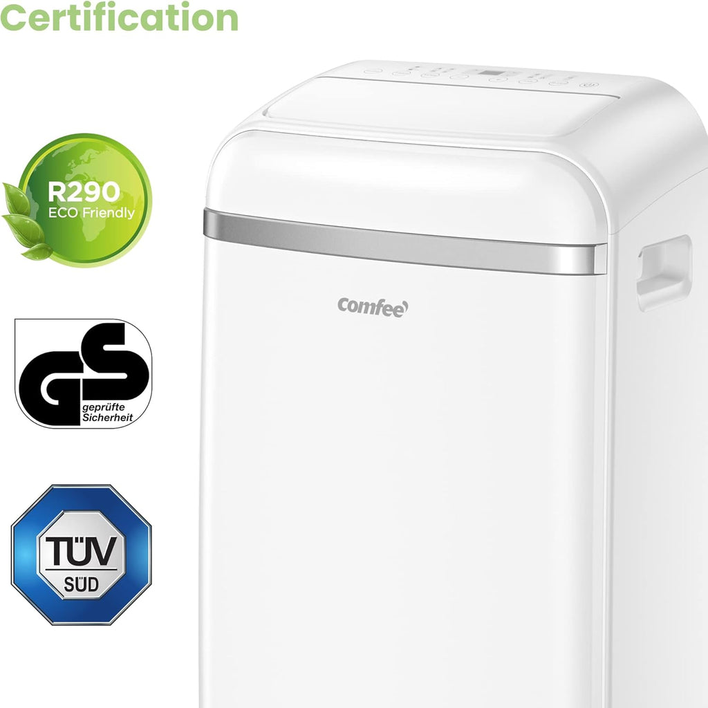 Comfee Mobiele Airconditioner MPD1-12CRN7, 12000 BTU 3,5 kW, Koelen&Ventileren&Ontvochtigen, Kamergrootte tot 117m³ (43㎡), Mobiele Airconditioner met Afvoerslang