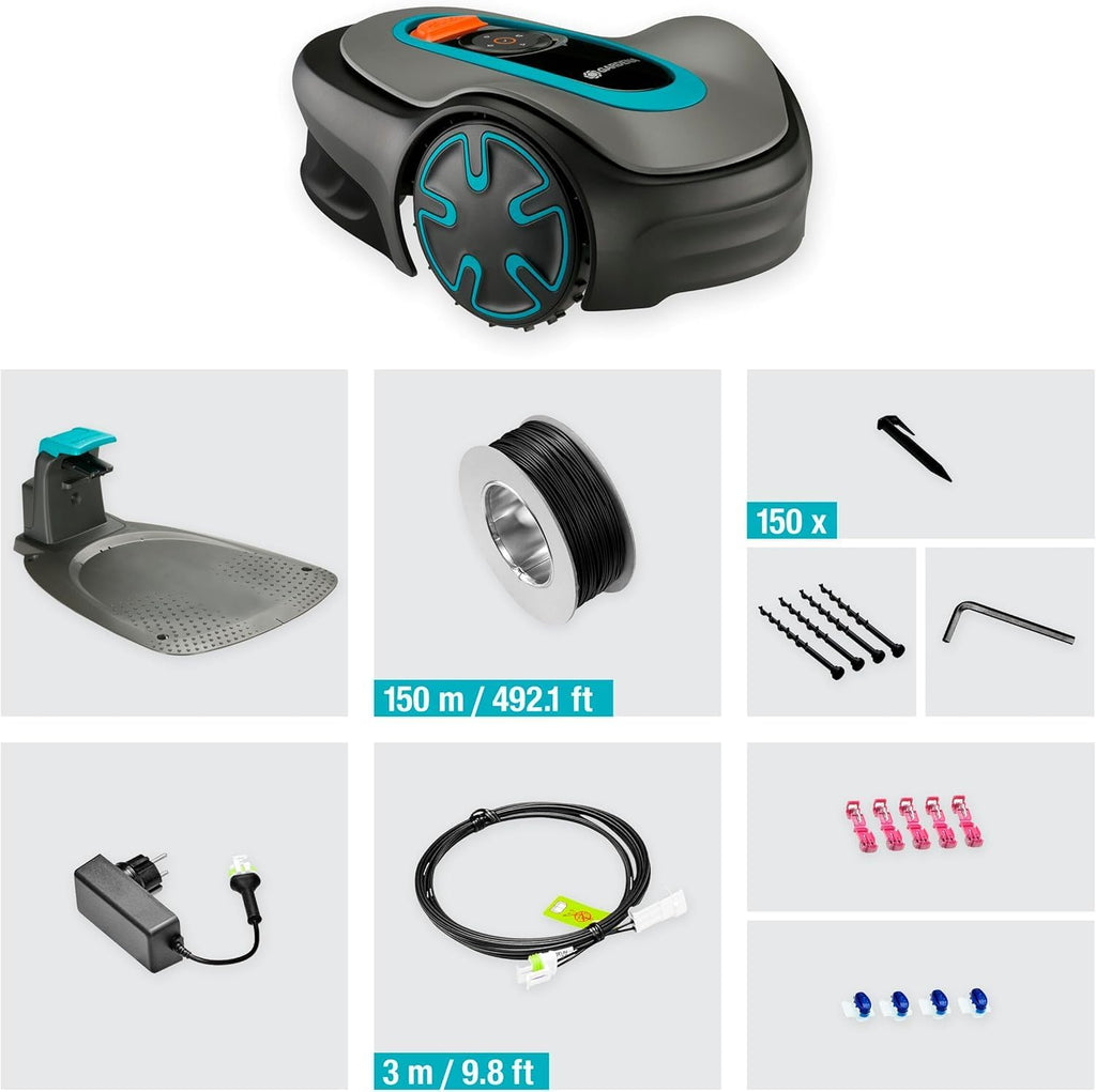 Gardena Mähroboter SILENO minimo 250 m²: intelligenter Rasenmäher mit optimaler Konnektivität, mit Gardena Bluetooth App programmierbar, DE-Version (15201-20)