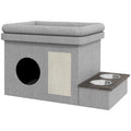 Roestvrijstalen voerbakset 2 kommen grijs 78x48x49,5 cm