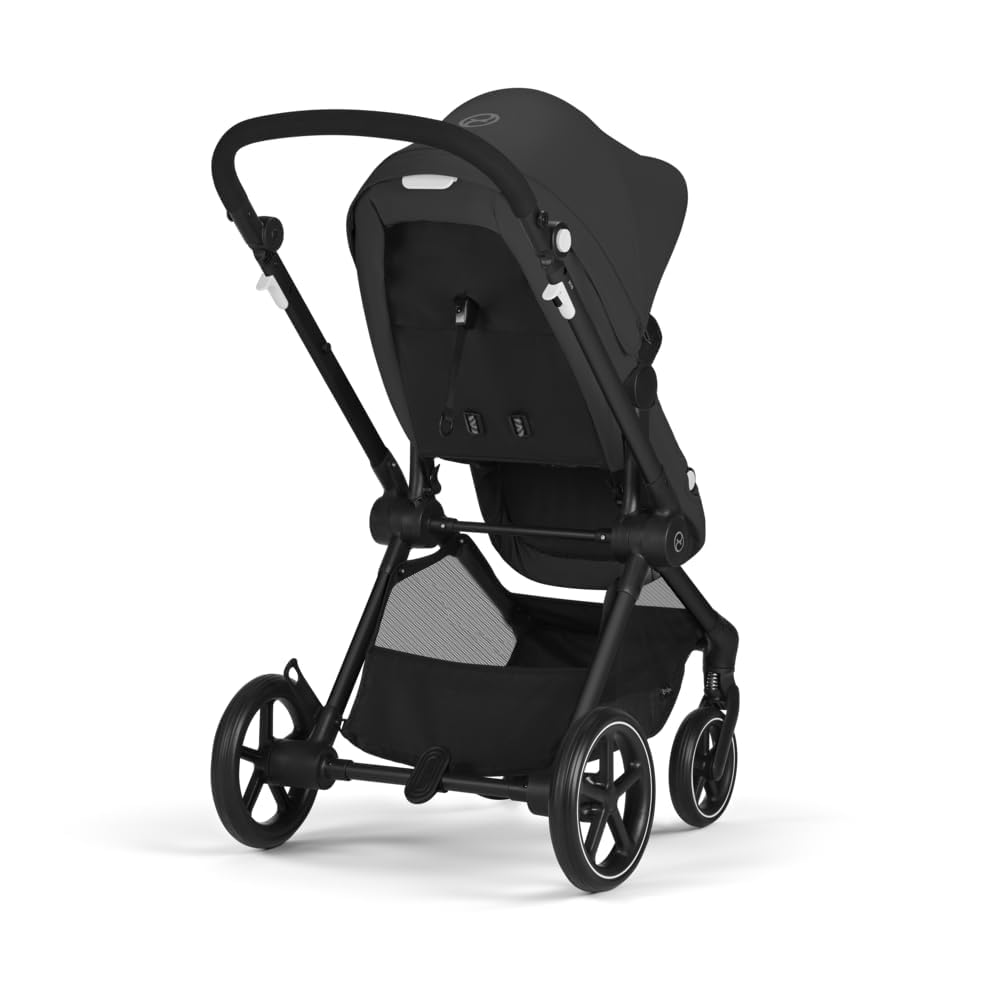 CYBEX Gold Kinderwagen EOS Lux 2-in-1 met Aton B2 i-Size autostoel en autostoeladapters, reissysteem, vanaf de geboorte tot 22 kg (ca. 4 jaar), Moon Black (Zwart)