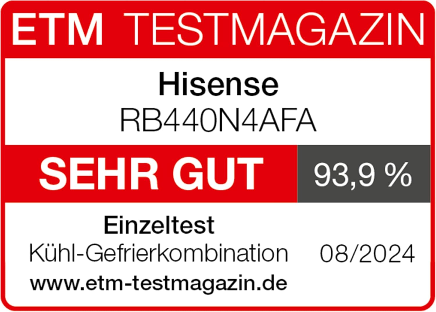 Hisense RB327N4AD2 koel-vriescombinatie/ NoFrostPlus/ Multiflow 360°/ HolidayMode/ FreshZone/ 182,4 cm/ koelgedeelte 171 l/ vriesgedeelte 85 l/ 41 dB/ 287 kWh/ jaar/ roestvrijstalen look