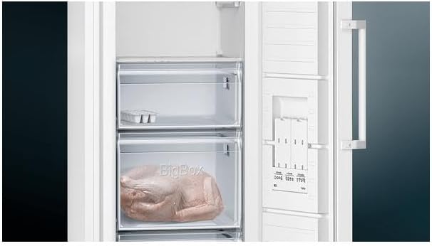 Siemens GS54NAWCV iQ500 vriezer, 176 x 70 cm, 327 L, noFrost nooit meer ontdooien, bigBox ruimte voor grote diepvriesproducten, varioZone flexibele glasplateaus en laden, wit