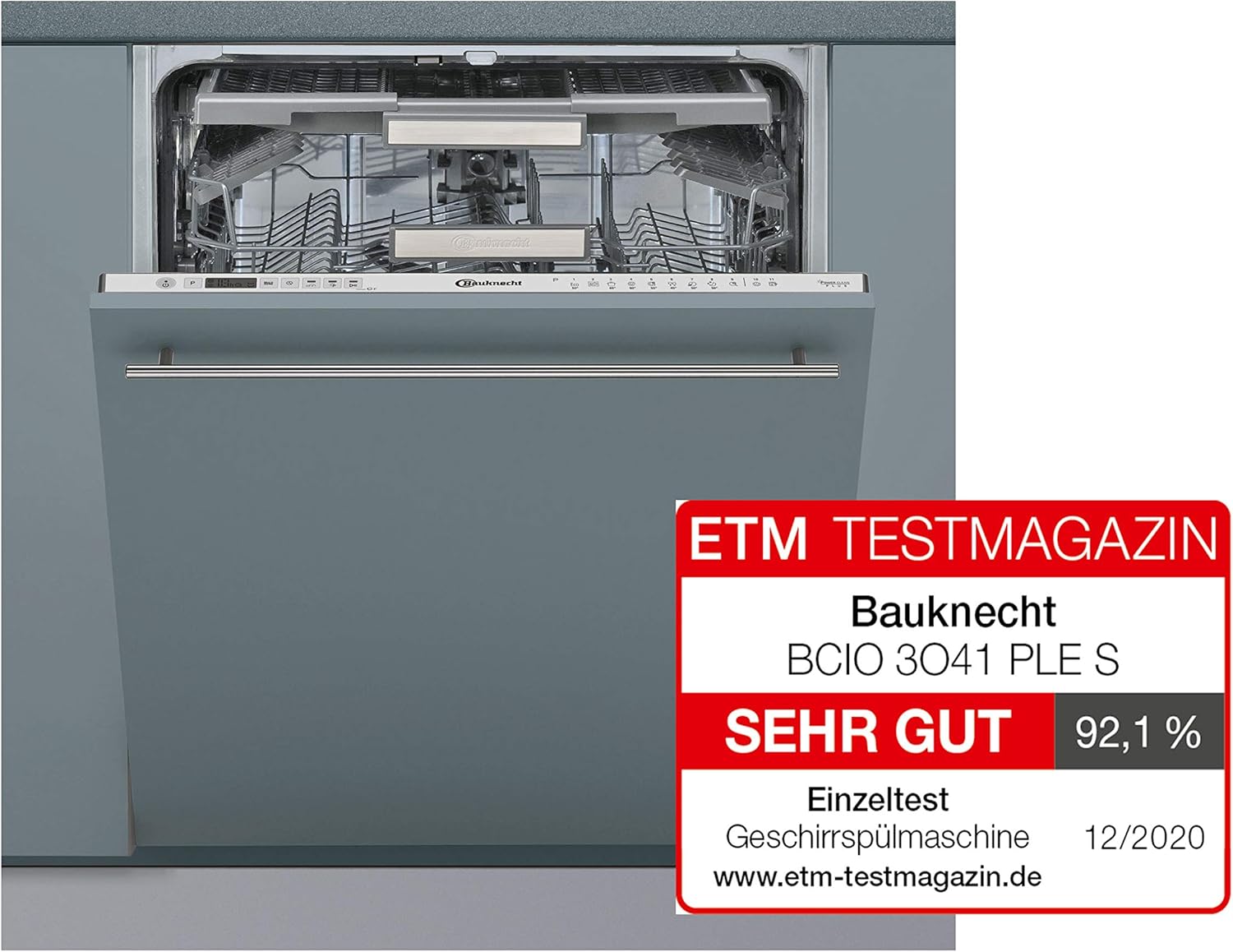 Bauknecht BUO 3O41 PLT X onderbouw vaatwasser 60 cm /14 couverts /10 standaardprogramma's en 1 sensorprogramma/PowerClean/ActiveDry/besteklade/volledige waterbeveiliging