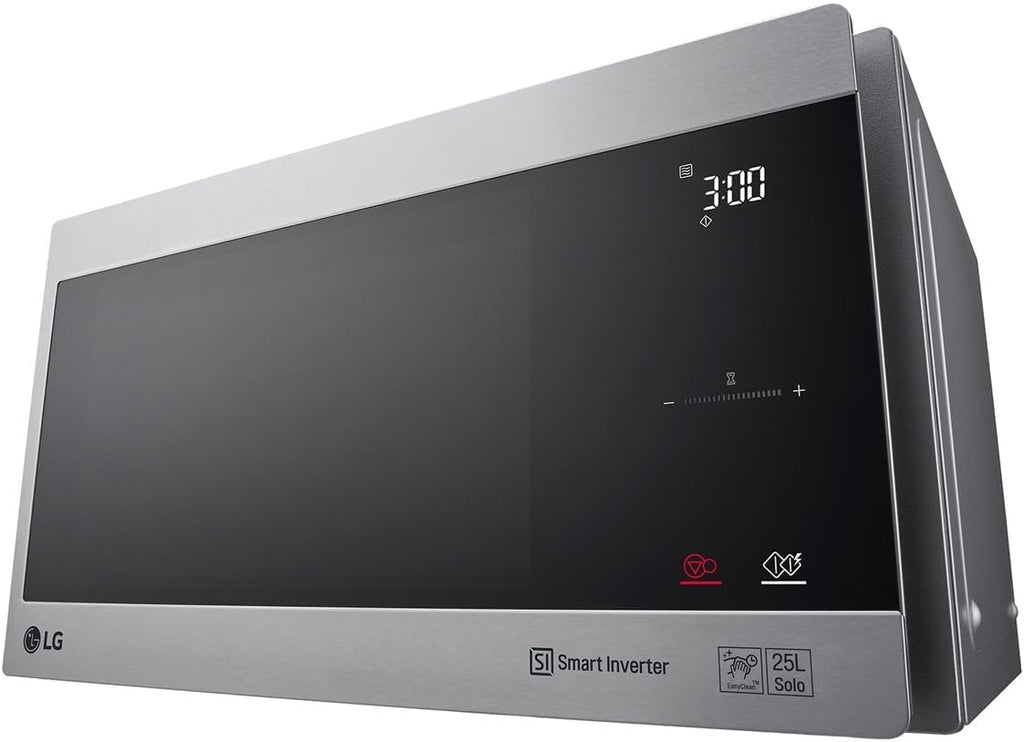 LG MS2595CIS magnetron met Smart Inverter-technologie, 25 liter inhoud, 1000 W, automatische programma's, instelbare vermogensniveaus en EasyClean-functie, zilver