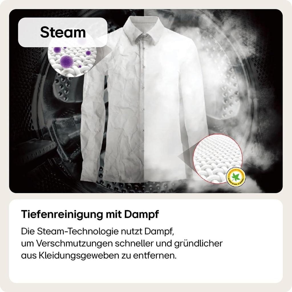 LG F4WV7080, Klasse A, Voorlader Wasmachine 8 kg, 1400 tpm, AI Direct Drive, Wi-Fi, Dieptereiniging met Stoom, Grote Capaciteit, TRIPLE A, Veiligheidsglas Buitendeur, 62 x 60 x 85 cm ꟷ Wit