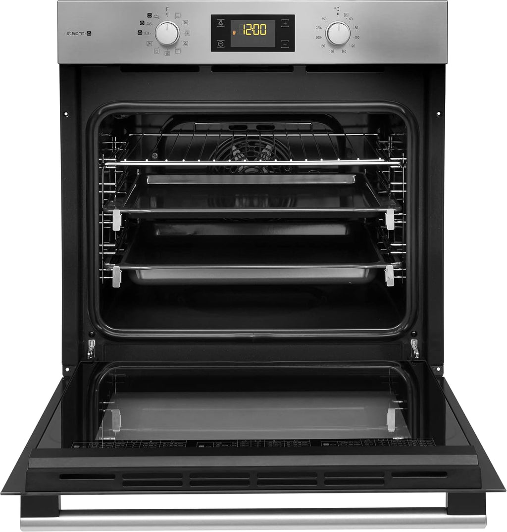 Bauknecht BAKO 566 IND Oven-Kookplaat combinatie/Inductiekookplaat (60 cm)/Hete lucht/Gentle Steam/Maxi Cooking/My Menue/Kookzones met Booster-functie/Ovenuittrek op 2 niveaus, RVS