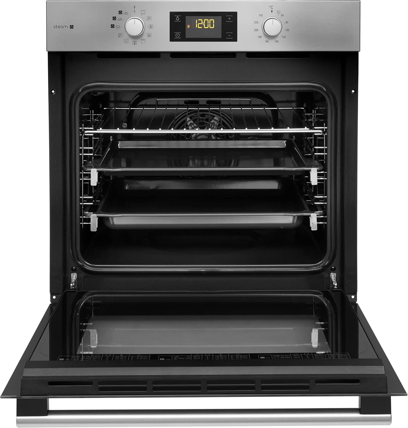 Bauknecht BAKO 566 IND Oven-Kookplaat combinatie/Inductiekookplaat (60 cm)/Hete lucht/Gentle Steam/Maxi Cooking/My Menue/Kookzones met Booster-functie/Ovenuittrek op 2 niveaus, RVS