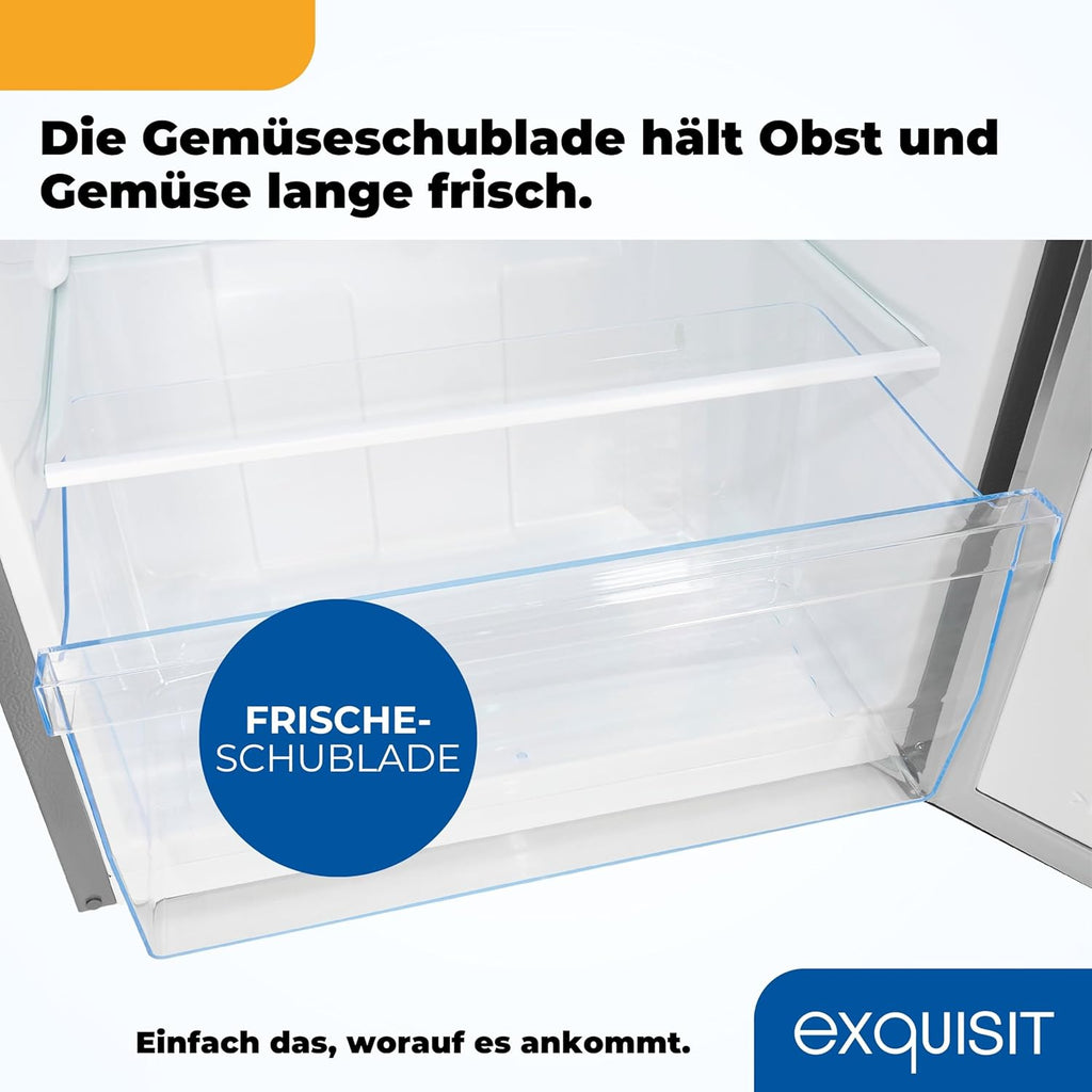Exquisit Koelkast zonder vriesvak, grote koelkast, 5 legplanken, 242 liter, tafelmodel koelkast 143 cm hoog, KS5320-V-H-040E wit