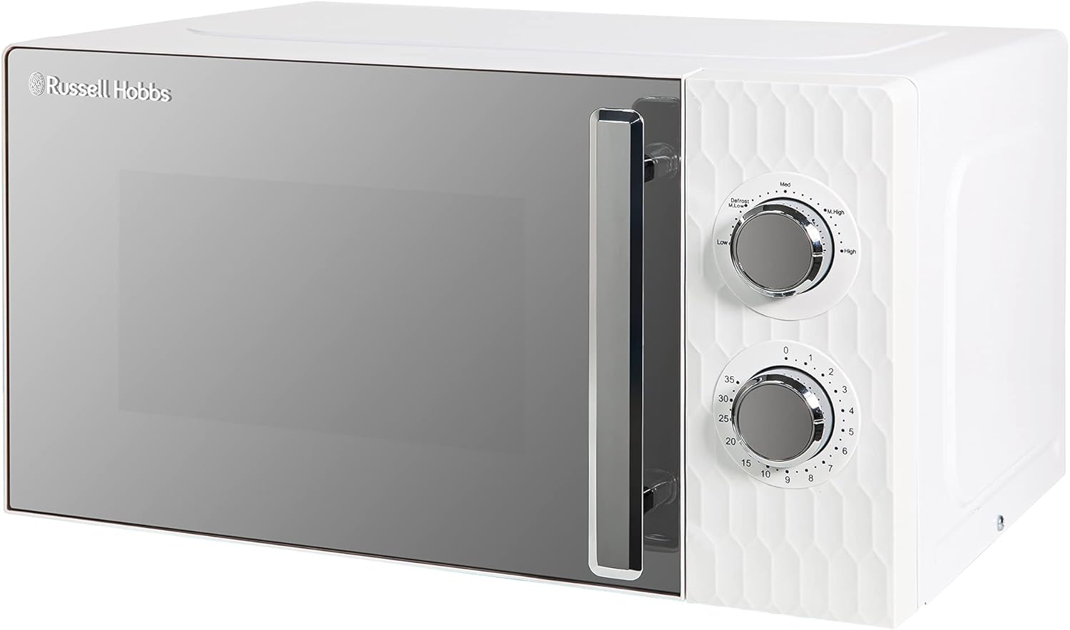 Russell Hobbs Honeycomb RHMM715G 17 liter 700 W grijs solo handmatige magnetron met 5 standen, geïntegreerde timer en ontdooifunctie