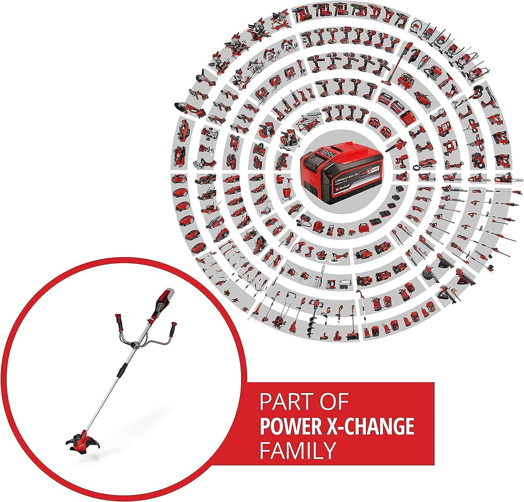 Einhell Akku-Sense AGILLO 18/200 Power X-Change (Lithium Ionen, 18V, 7.500 Umdrehungen/Min., Faden m. Tippautomatik/3-Zahn-Messer, Front-Motor, Bike-Handle, ohne Akku u. Ladegerät)