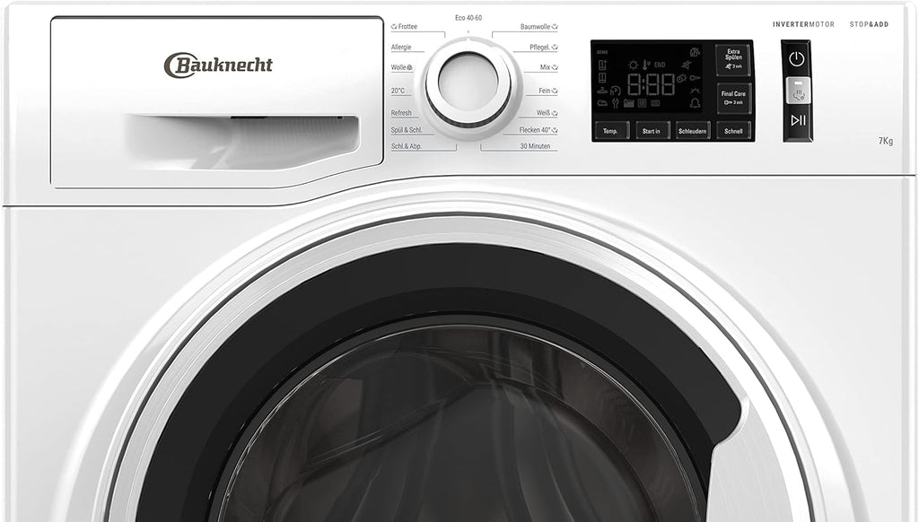Bauknecht W Active 711 B wasmachine-voorlader/ 7 kg/ 1400 tpm/ Krachtige vlekverwijdering/ Stoomprogramma's/ Steam Hygiene met antivirus/ Steam Refresh/ Stop&Add-functie/ Dynamic Inverter-motor