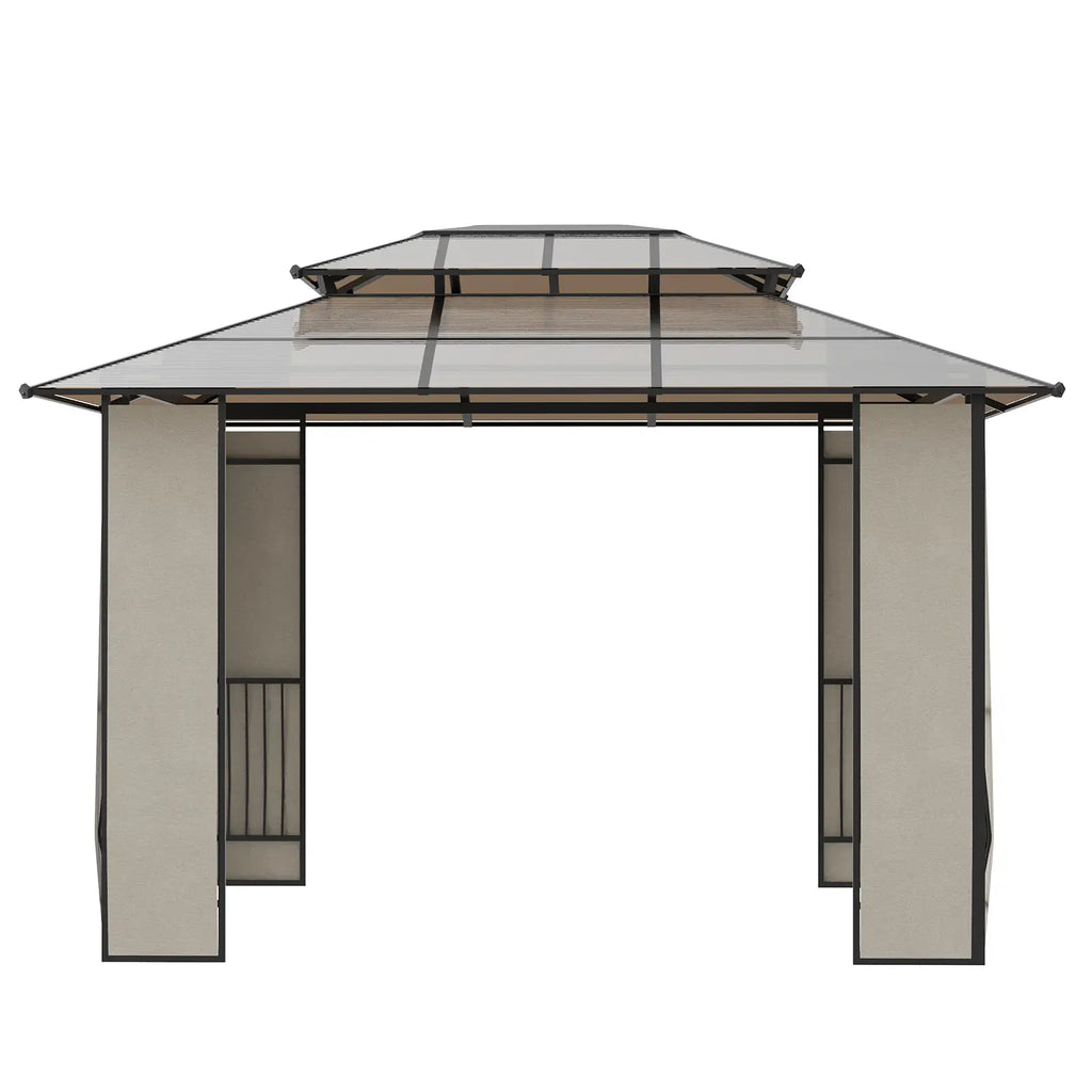 Outsunny Gartenpavillon Polycarbonat-Dach UV-Schutz Outdoor