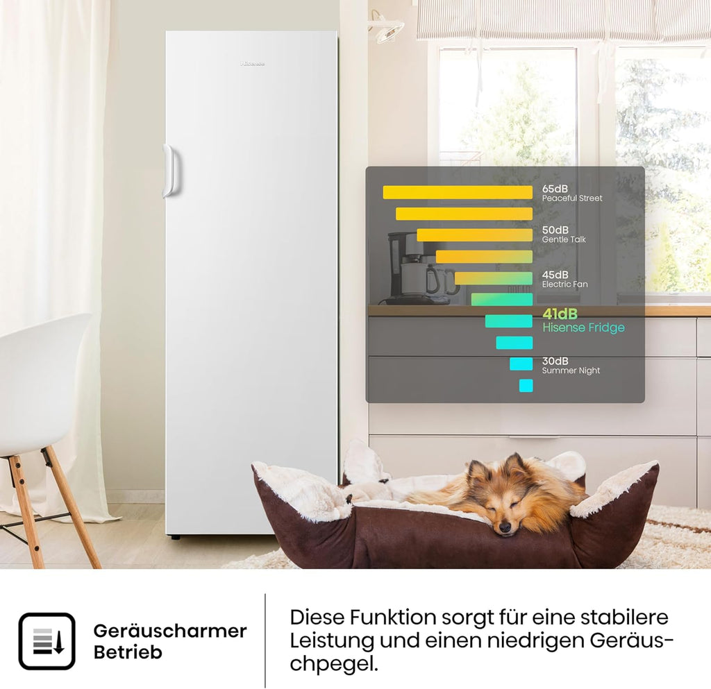 Hisense FV191N4AW2 Vriezer/ TotalNoFrost/ SuperFreeze/ Deuralarm/ Multiflow 360°/ BigBox/ 143,4 cm/ Vriesgedeelte 147 l/ 41 dB/ 205 kWh/Wit