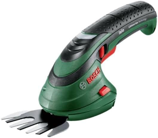 Bosch accugrasscharenset Isio (3,6 volt, meslengte 12 cm, mesafstand 8 mm, inclusief XL-tuinhandschoenen, in softcase) – Amazon Edition
