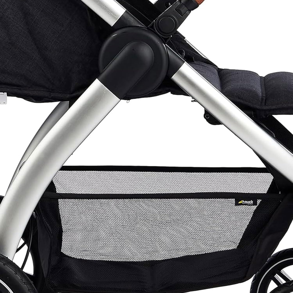 Hauck Uptown Kinderwagen Melange Rose – wandelwagen voor elk terrein, extra grote zitting, vlakke ligstand, rubberen wielen, vering, compact en eenvoudig inklapbaar, met regenhoes